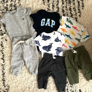 Gap, Old Navy, Cat & Jack Baby Bundle | short sleeve onesies & pants